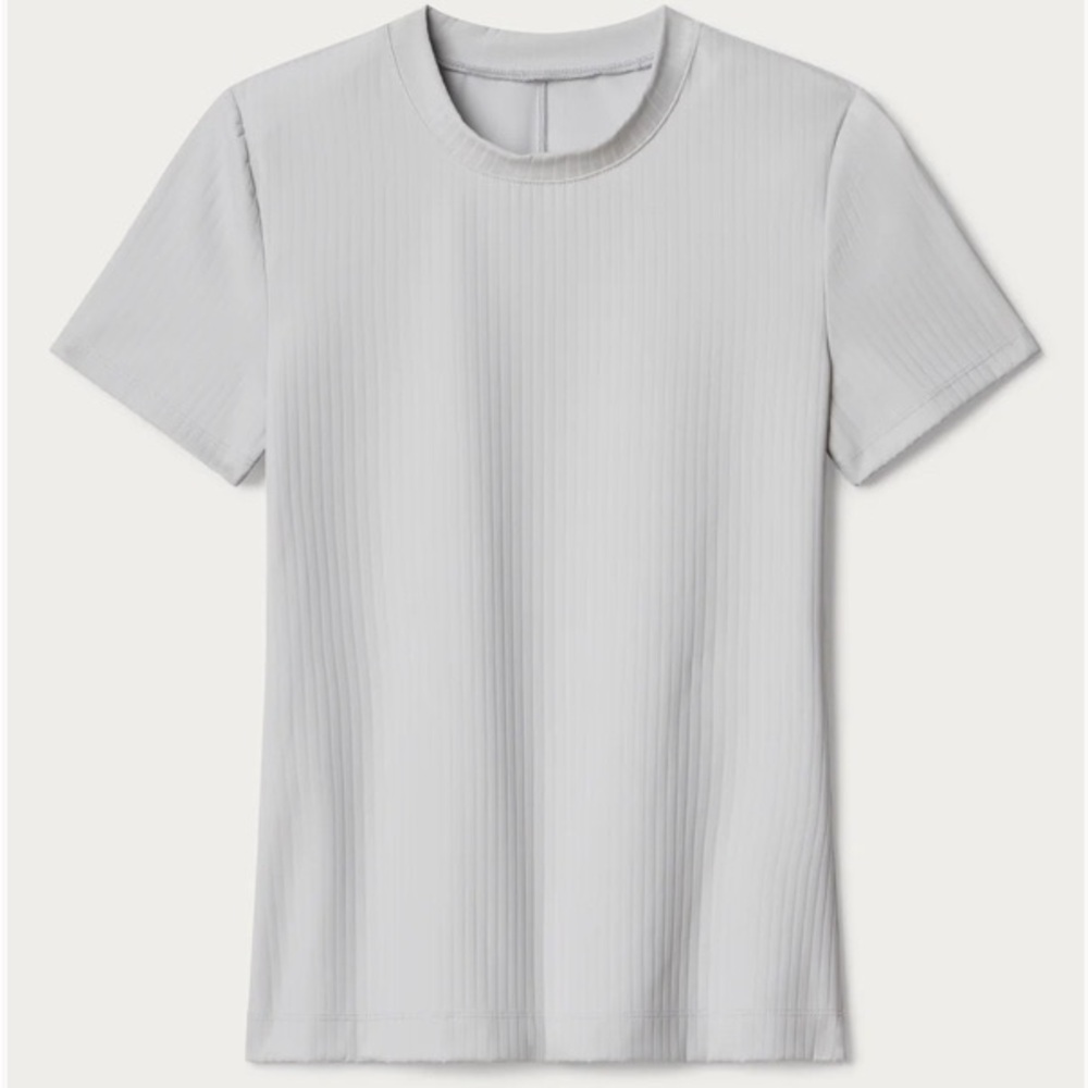 RHONE Modern Ribbed Tee Gray Mist M NWT